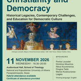 International Workshop! Christianity and Democracy: Historical Legacies, Contemporary Challenges, and Education for Democratic Culture - [11.11.2026]